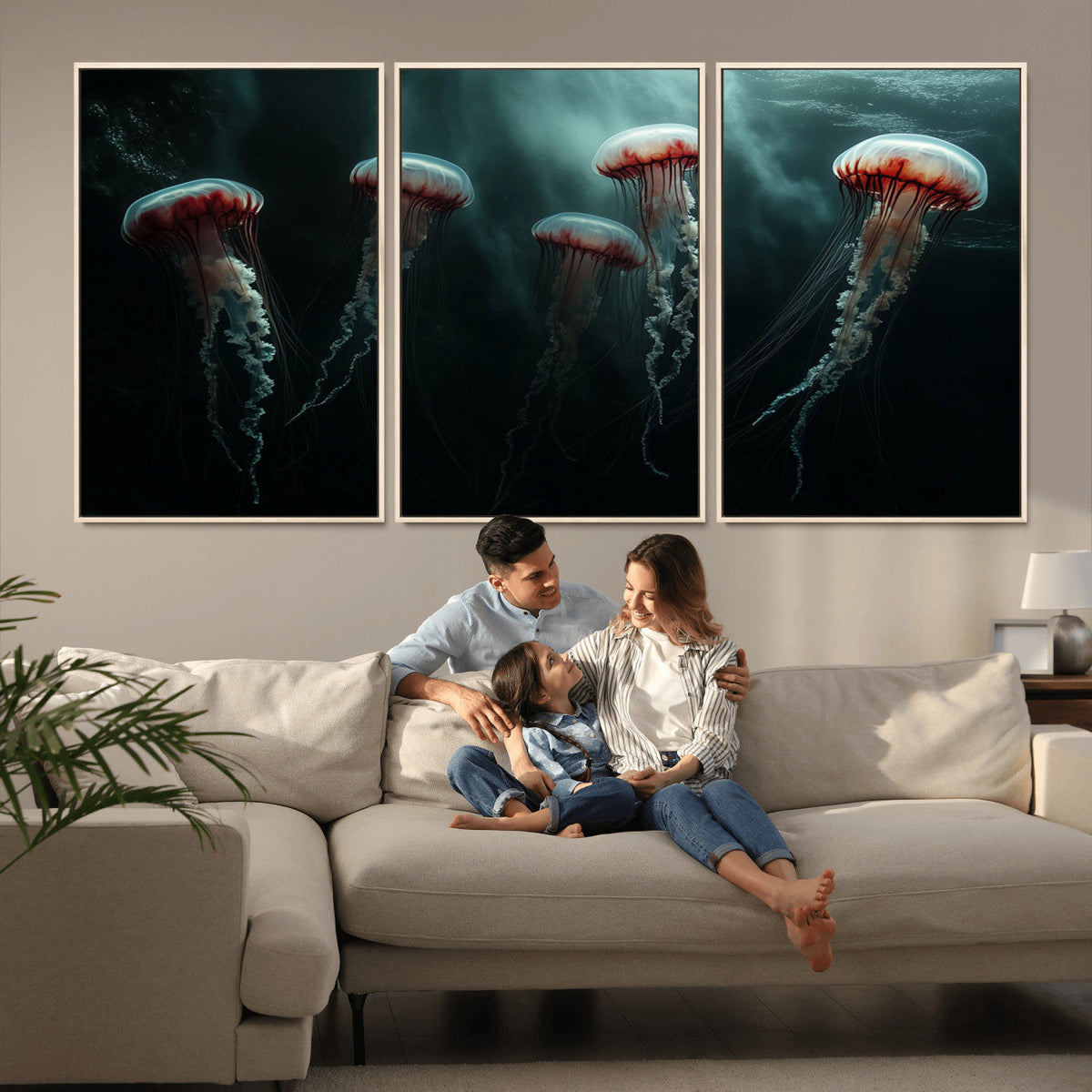 Abstract Jellyfish Wall Art Canvas Print