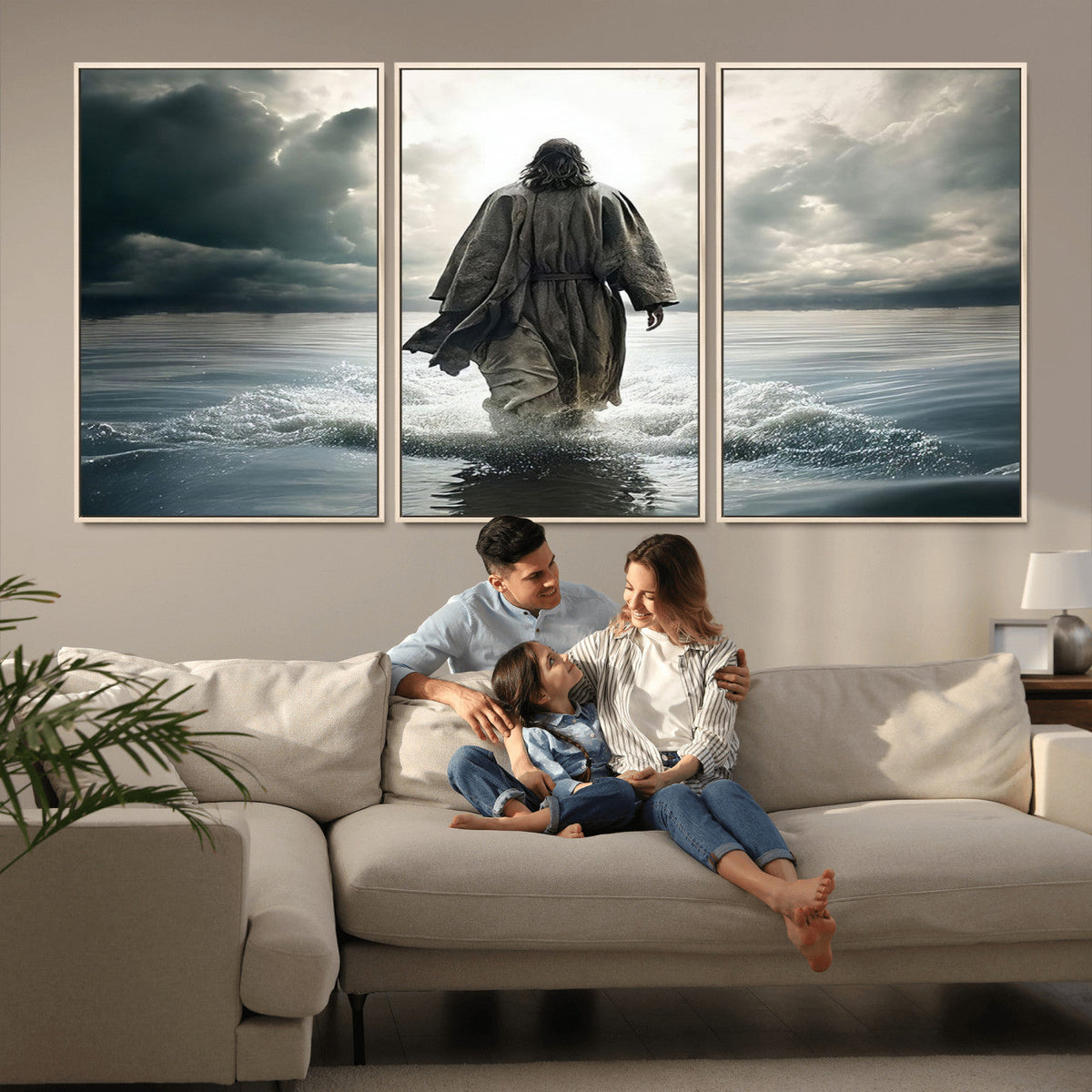 Jesus Walking on Water Wall Art | Canvas Print | Ready to