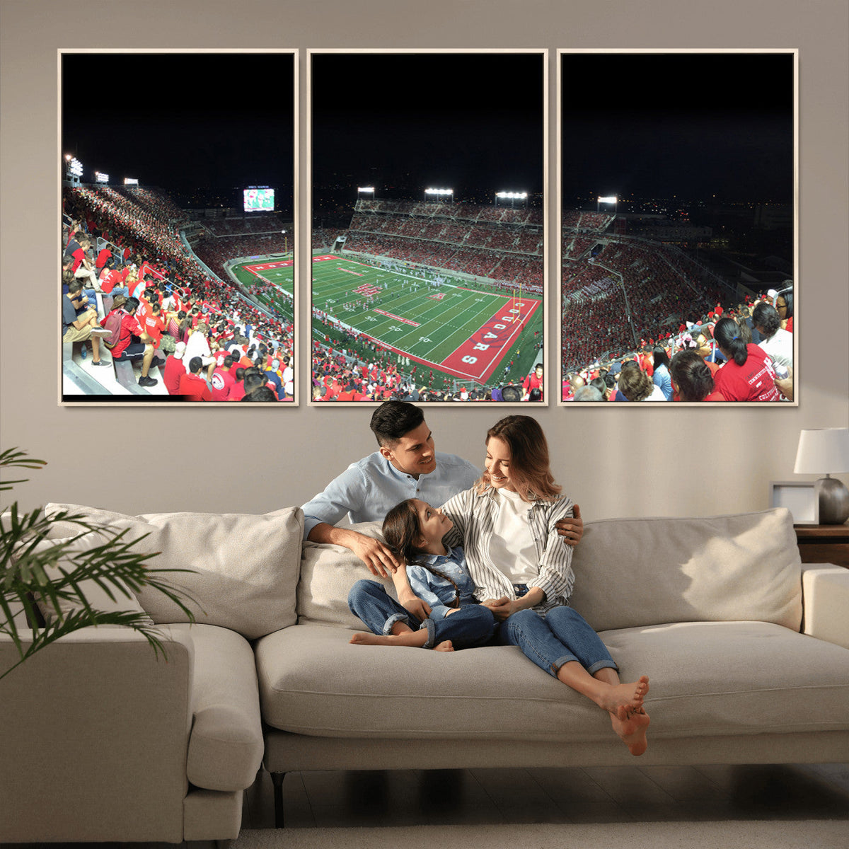 Houston Cougars Football Team Print - Houston TDECU Stadium