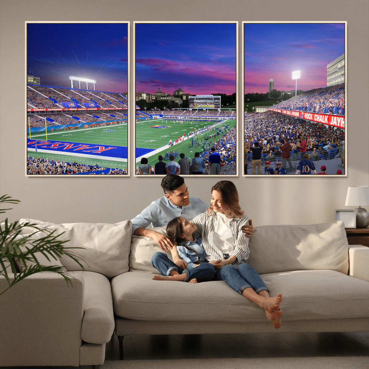University of Kansas Jayhawks Football Team Print Canvas-