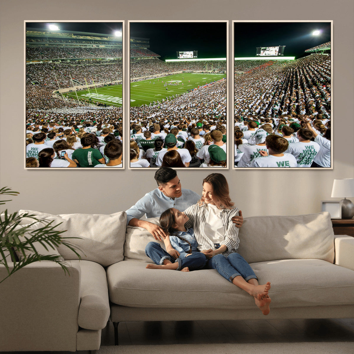 Michigan State Spartans Football Canvas Print - East Lansing