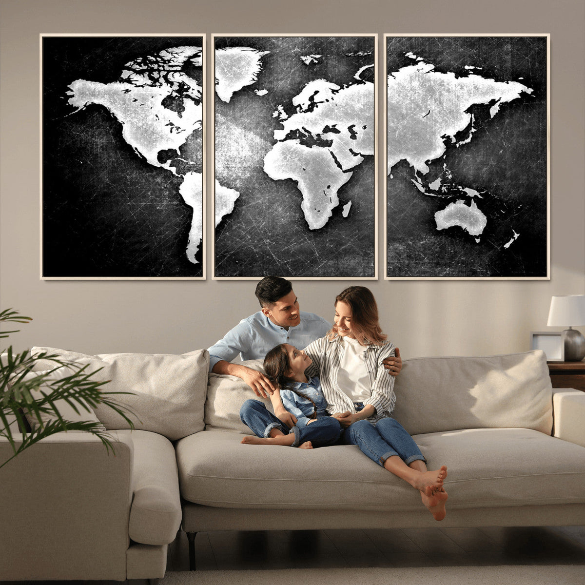 World Map Wall Art Canvas Print – Framed Wall Art for