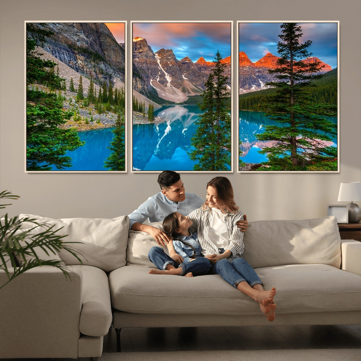 Canadian Rockies Moraine Lake Wall Art Canvas Print, Pine