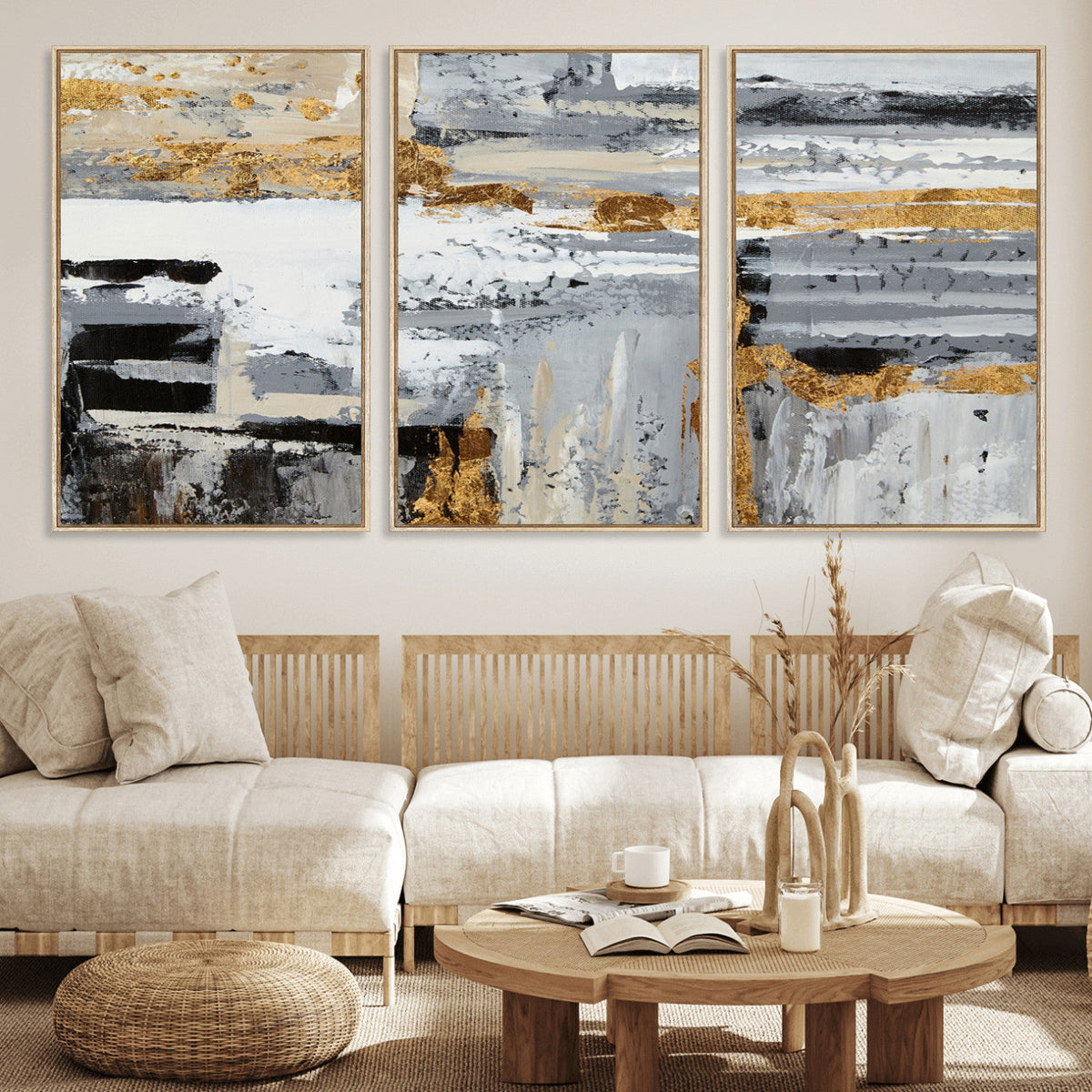 Abstract Painting Canvas Wall Art Print Paint Drip Art Brush