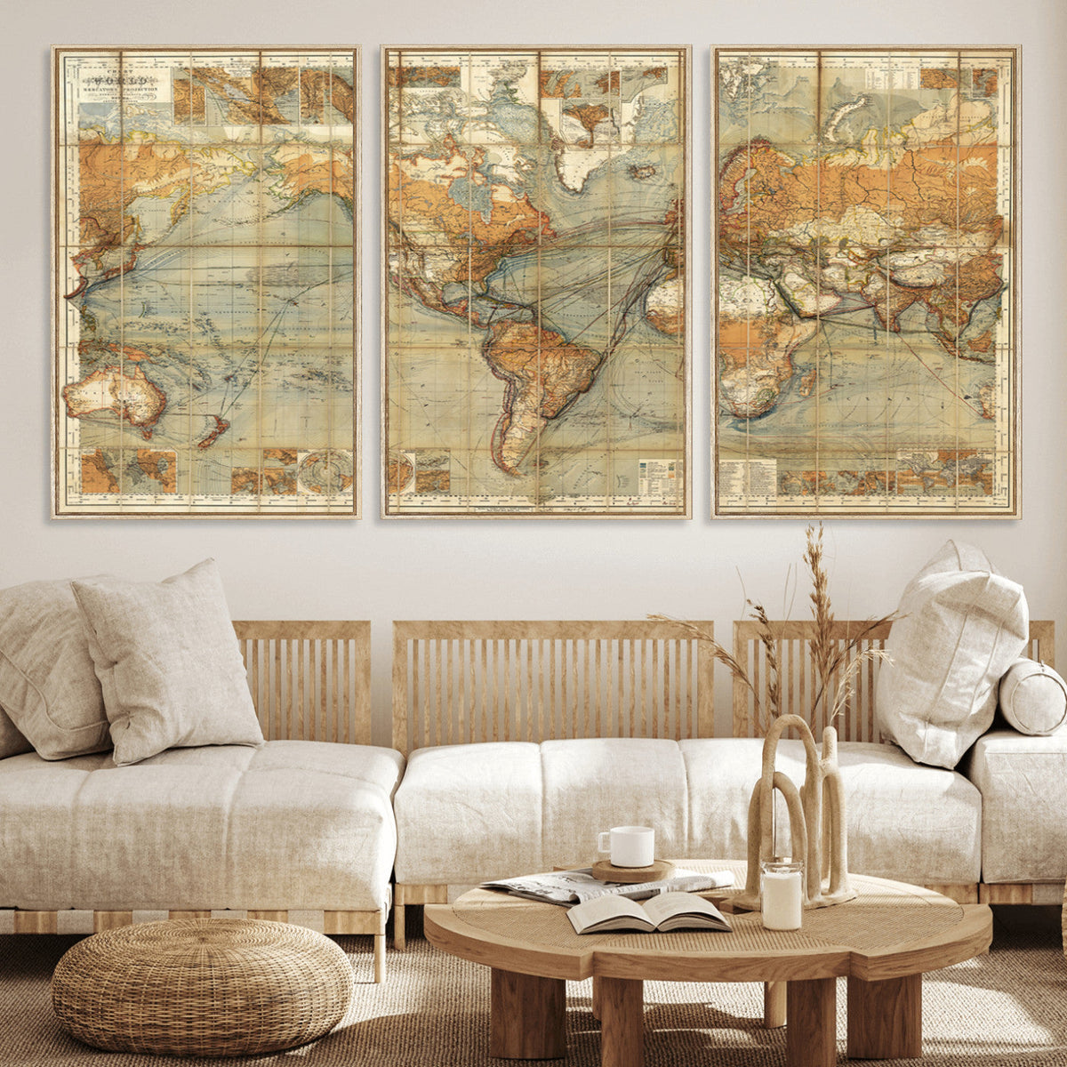 Push Pin World Map Canvas Print – Travel Tracker Wall Art