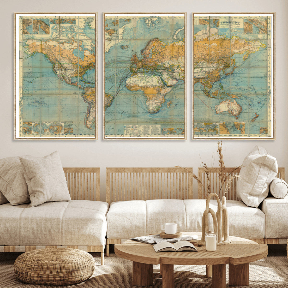 Push Pin World Map Canvas Print – Travel Tracker Wall Art