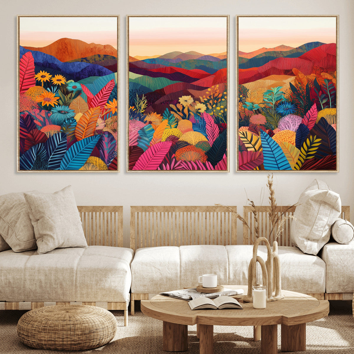 YAYOI KUSAMA Abstract Print - Landscape Canvas Wall Art