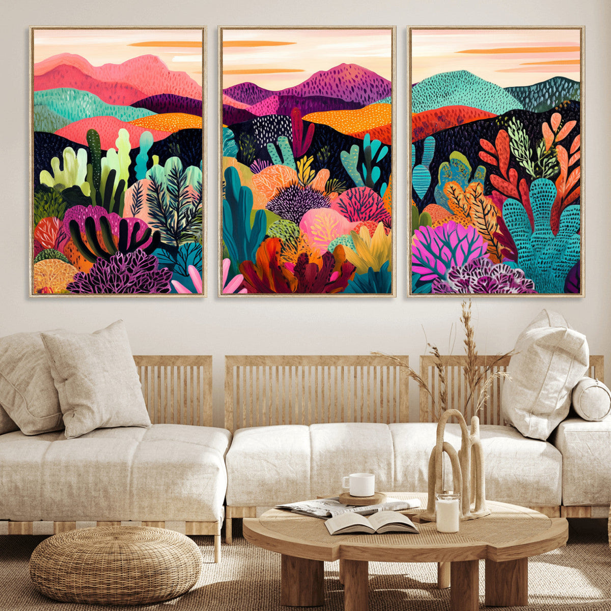 Abstract Kusama Print - Landscape Canvas Wall Art Print -