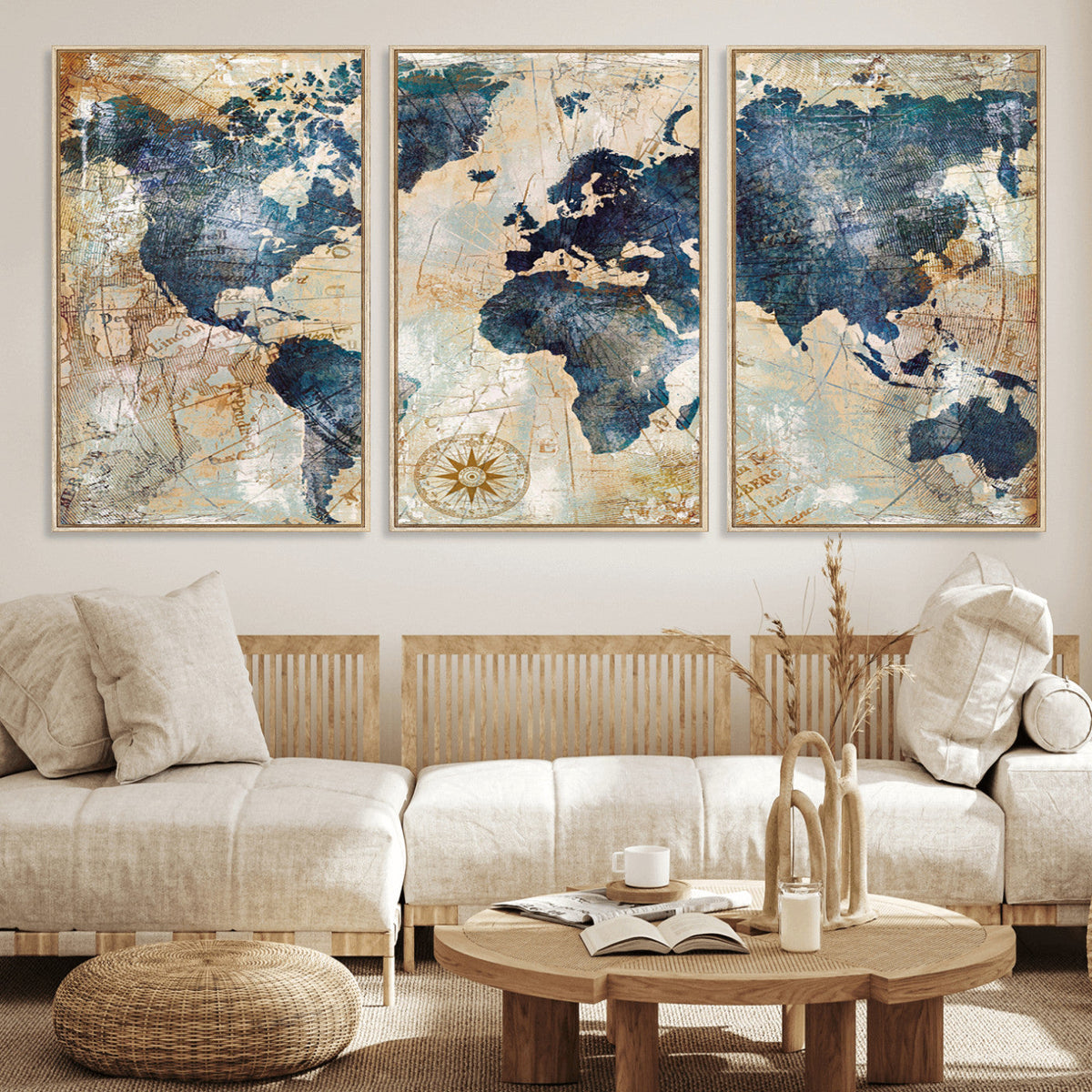World Map Canvas Print – Framed Wall Art for Couples,