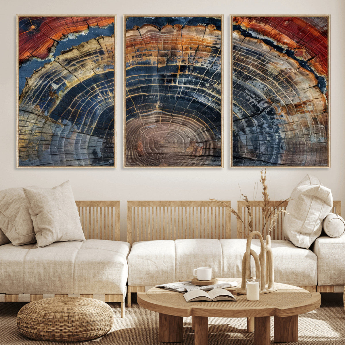 Abstract Tree Ring Wall Art Canvas Print