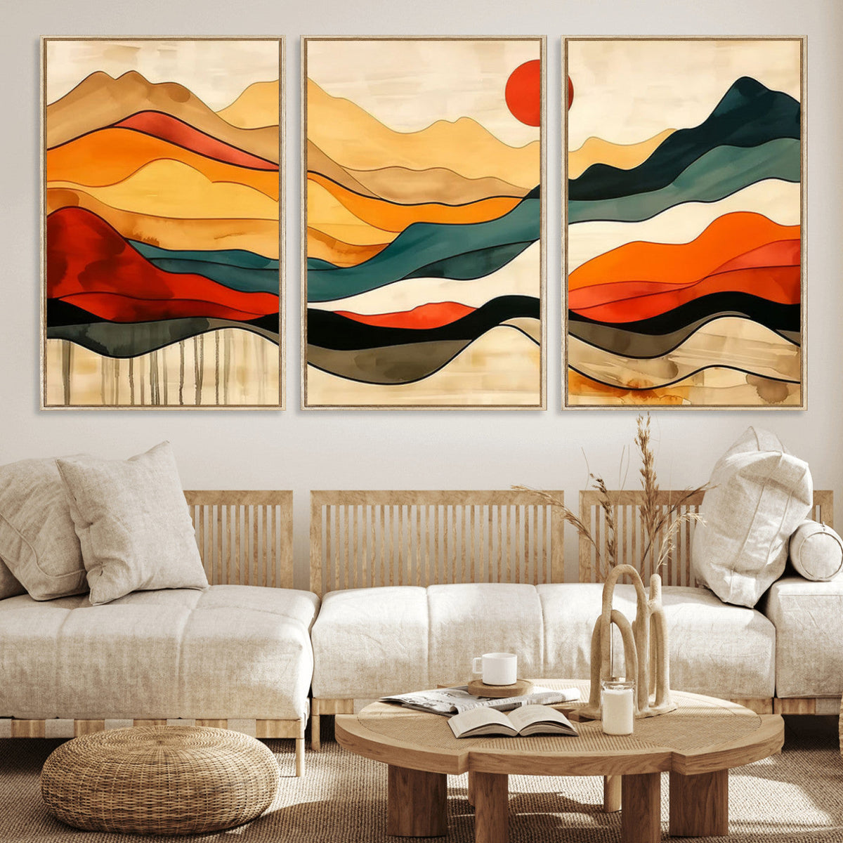 Mid Century Wall Art Print - Abstract Woodland Print -