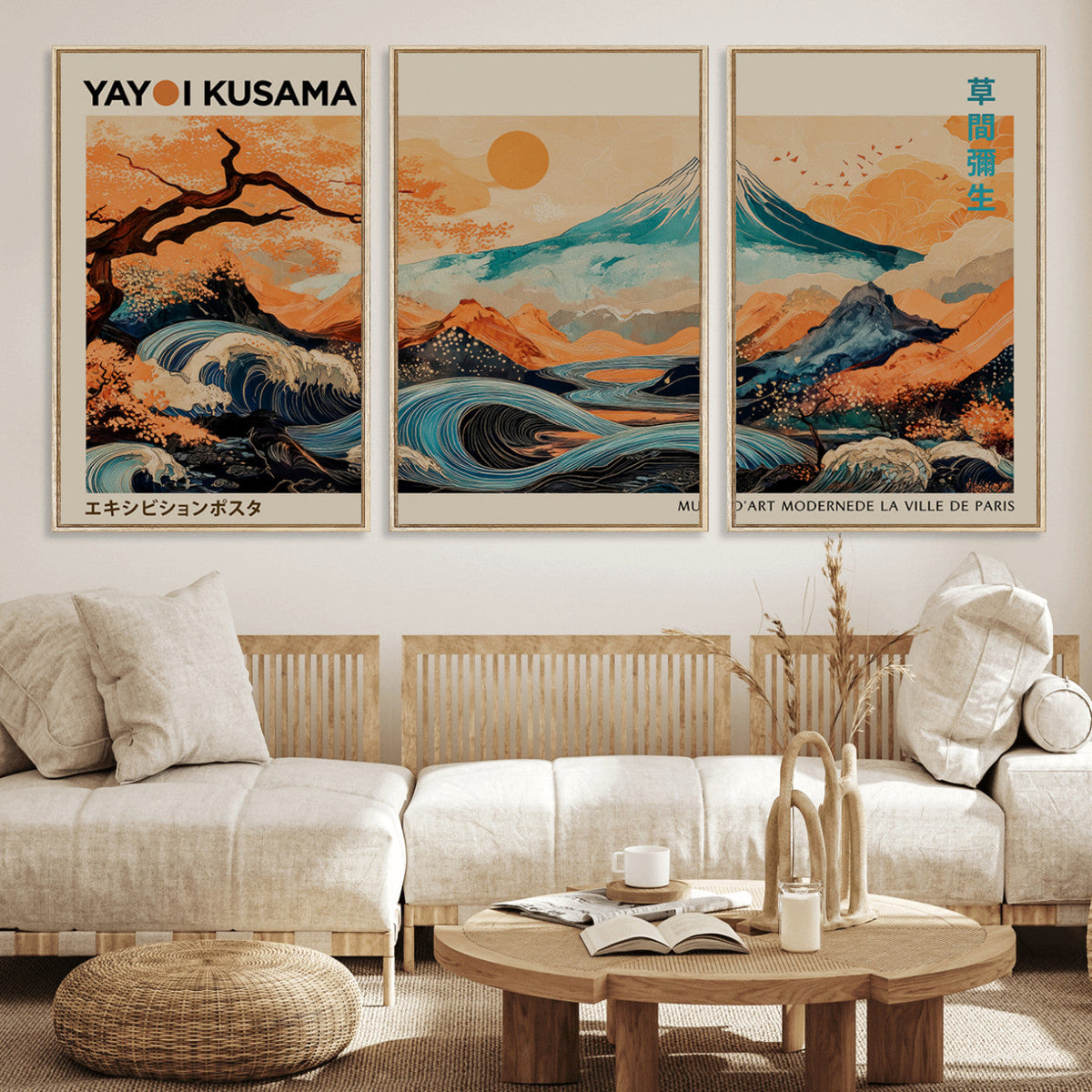 Yayoi Kusama Wall Art Canvas Print – Framed Large Abstract