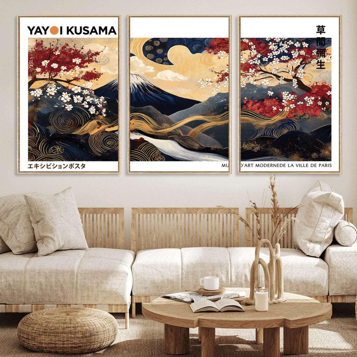 Modern Mount Fuji Wall Art Canvas Print – Framed Abstract