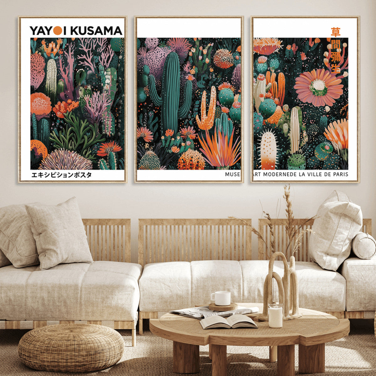 Modern Japanese Wall Art Canvas Print – Framed Abstract