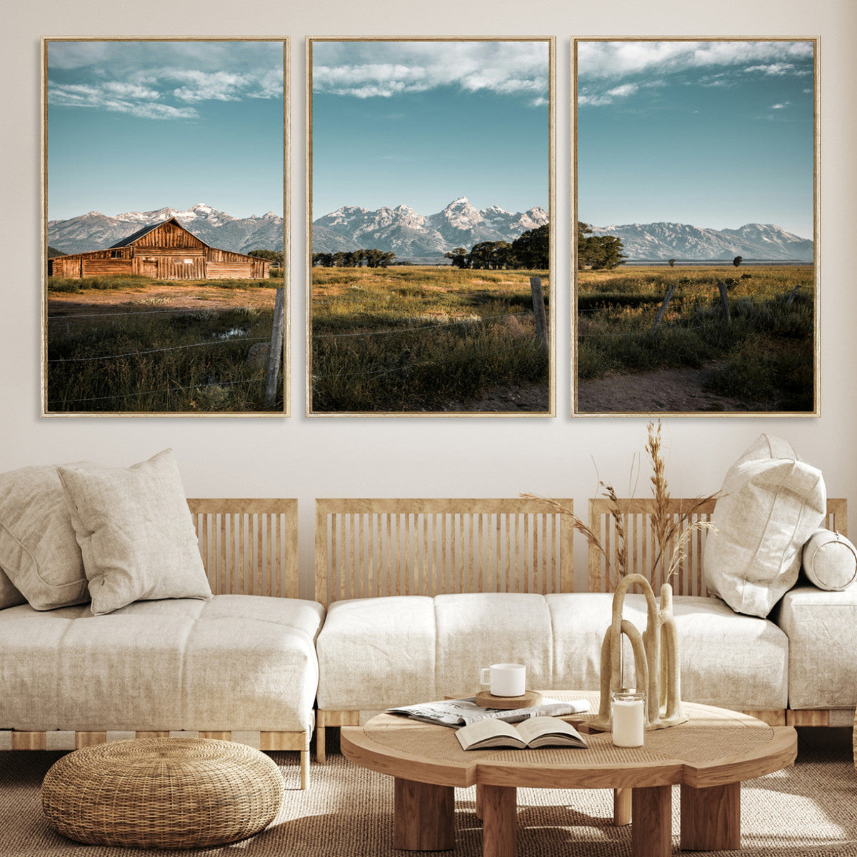 Rustic Farmhouse Wall Art Canvas Print – Teton Range Mormon