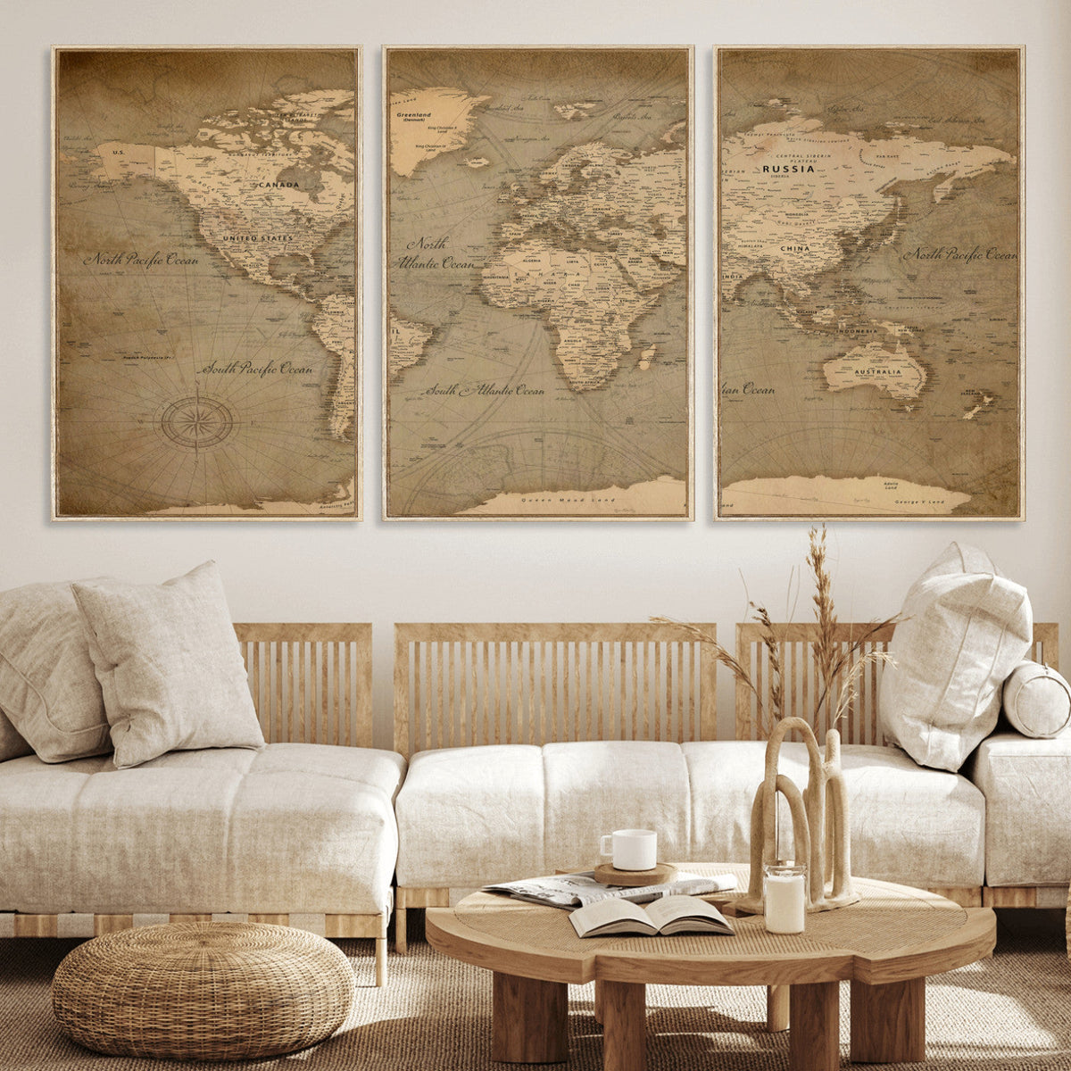 World Map Canvas Print – Framed Travel Map Wall Art for