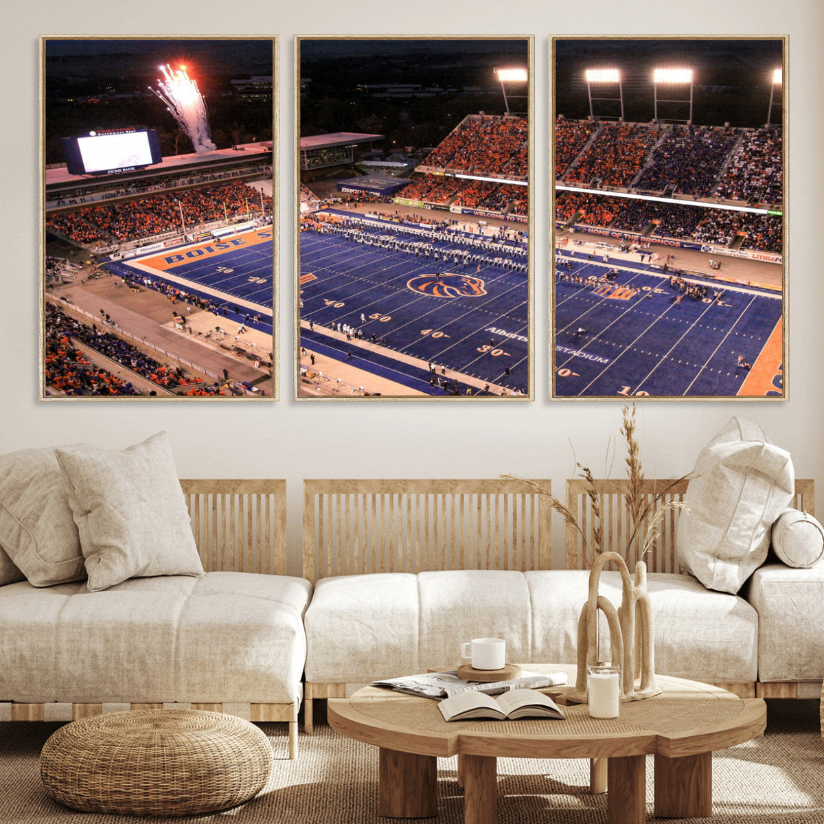 Boise State Stadium Large Wall Art Canvas Print for Living