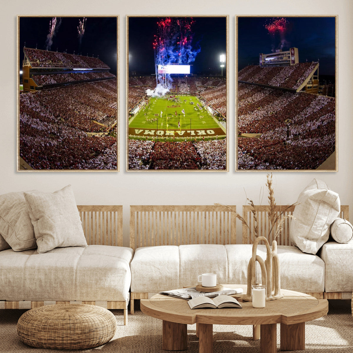 Oklahoma Memorial Stadium Wall Art Canvas Print – Oklahoma