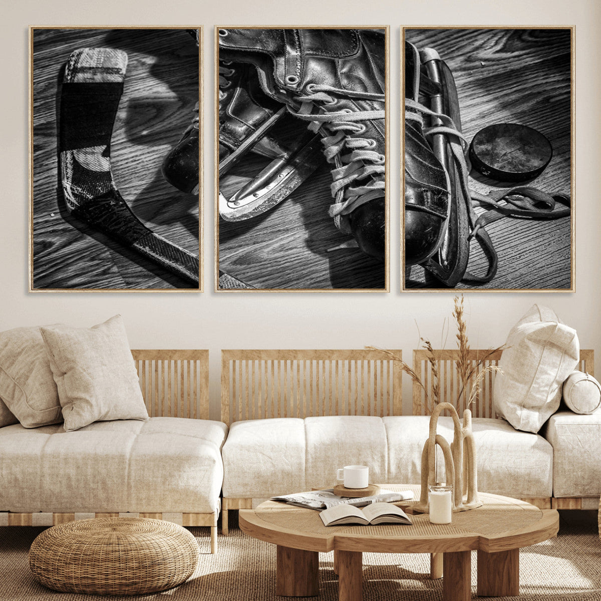 Old Pair of Mens Skates Wall Art Canvas, Men Skates Wall Art