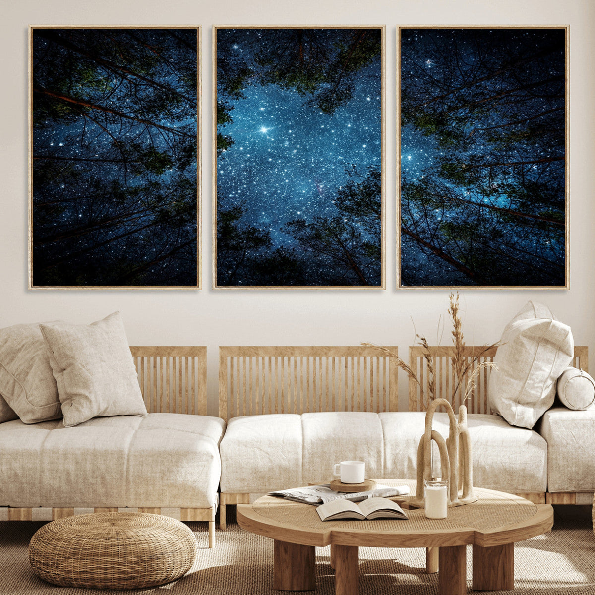 Forest and Stars Wall Art Canvas Print