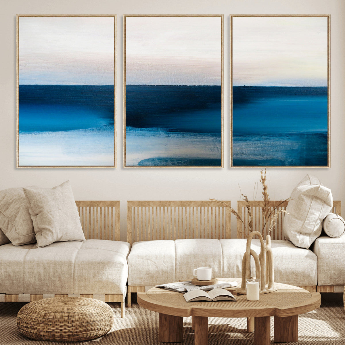 Dark Blue Abstract Wall Art Canvas Print