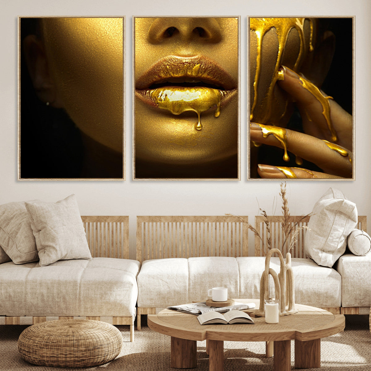 Gold and Women Wall Art Canvas Print