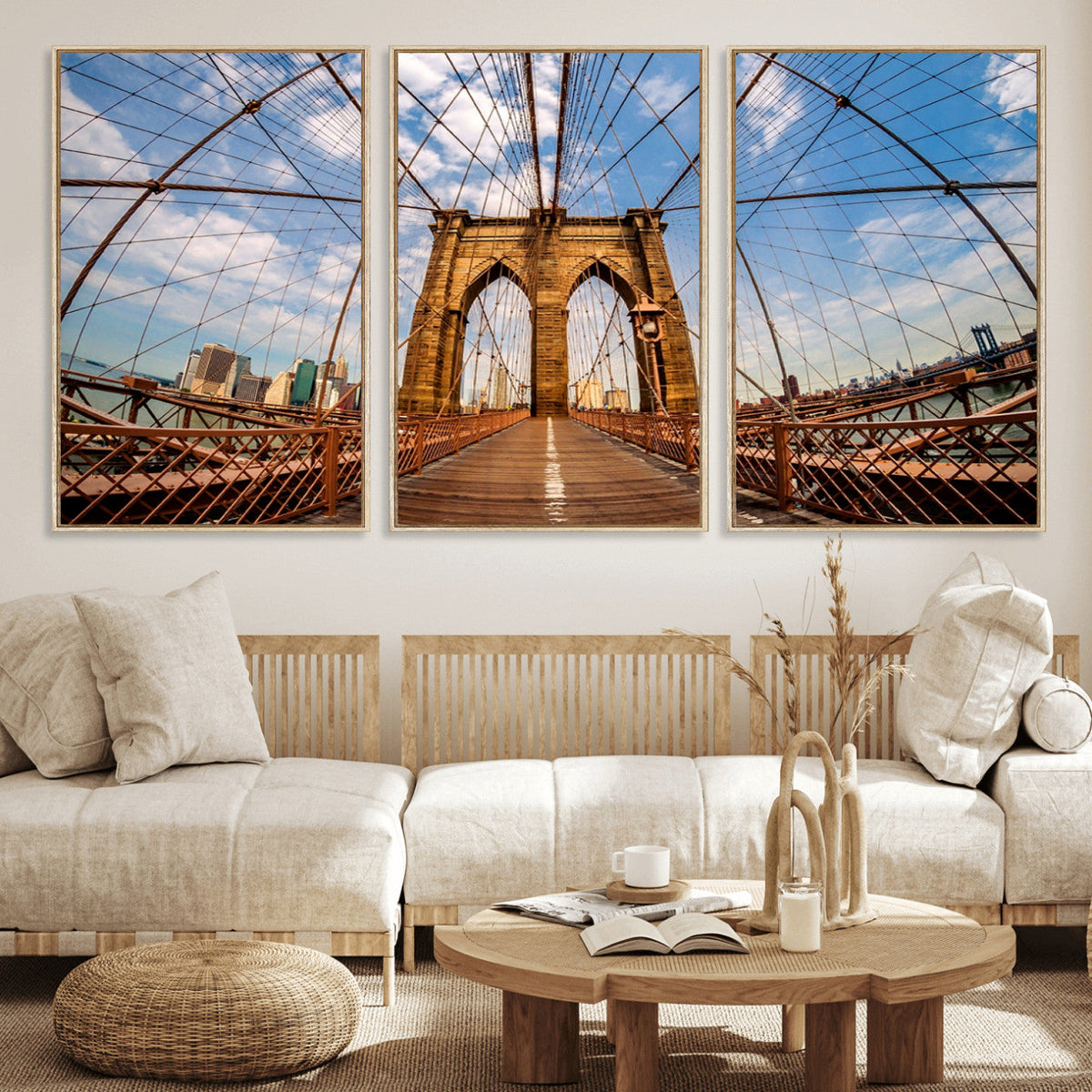 Brooklyn Bridge Manhattan Wall Art Canvas Print