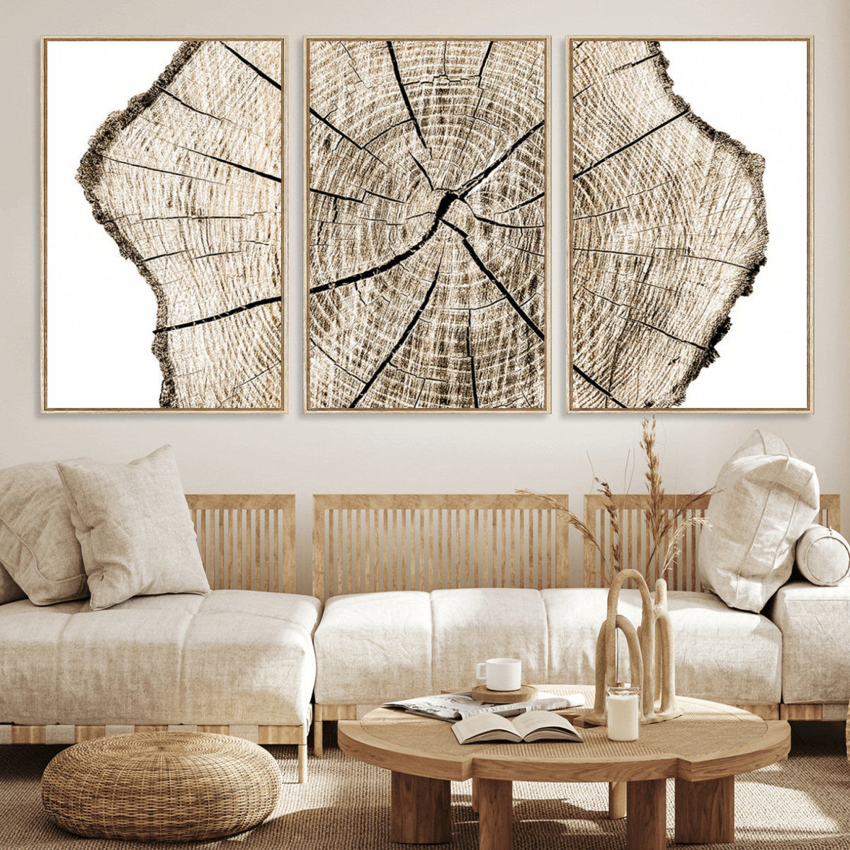 Abstract Wood Tree Ring Wall Art - Ready to Hang Minimalist