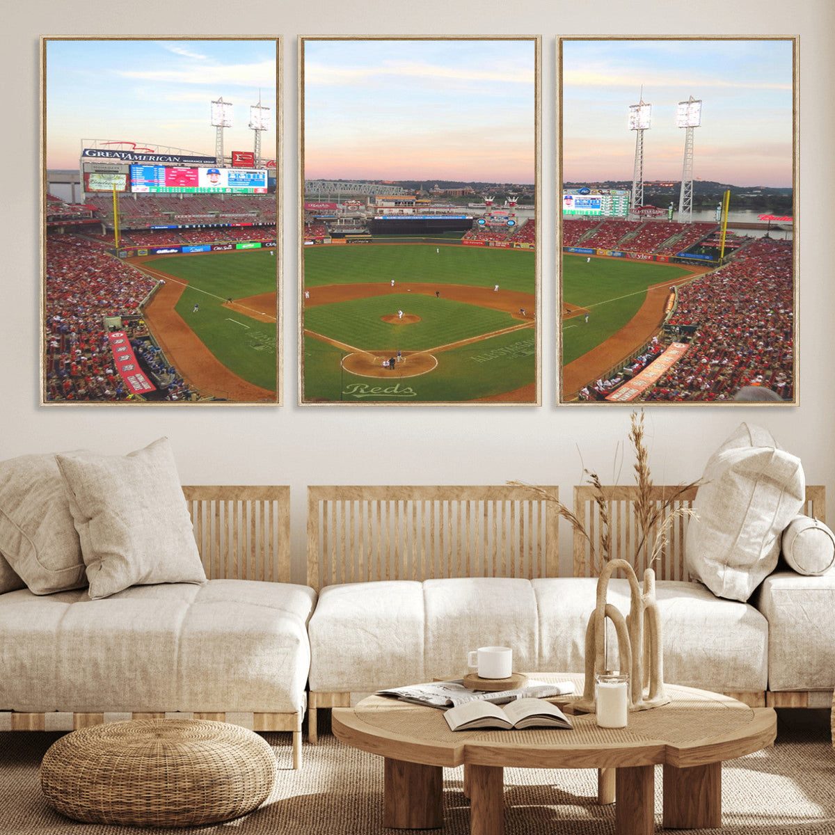 Cincinnati Reds Baseball Print Canvas- Cincinnati