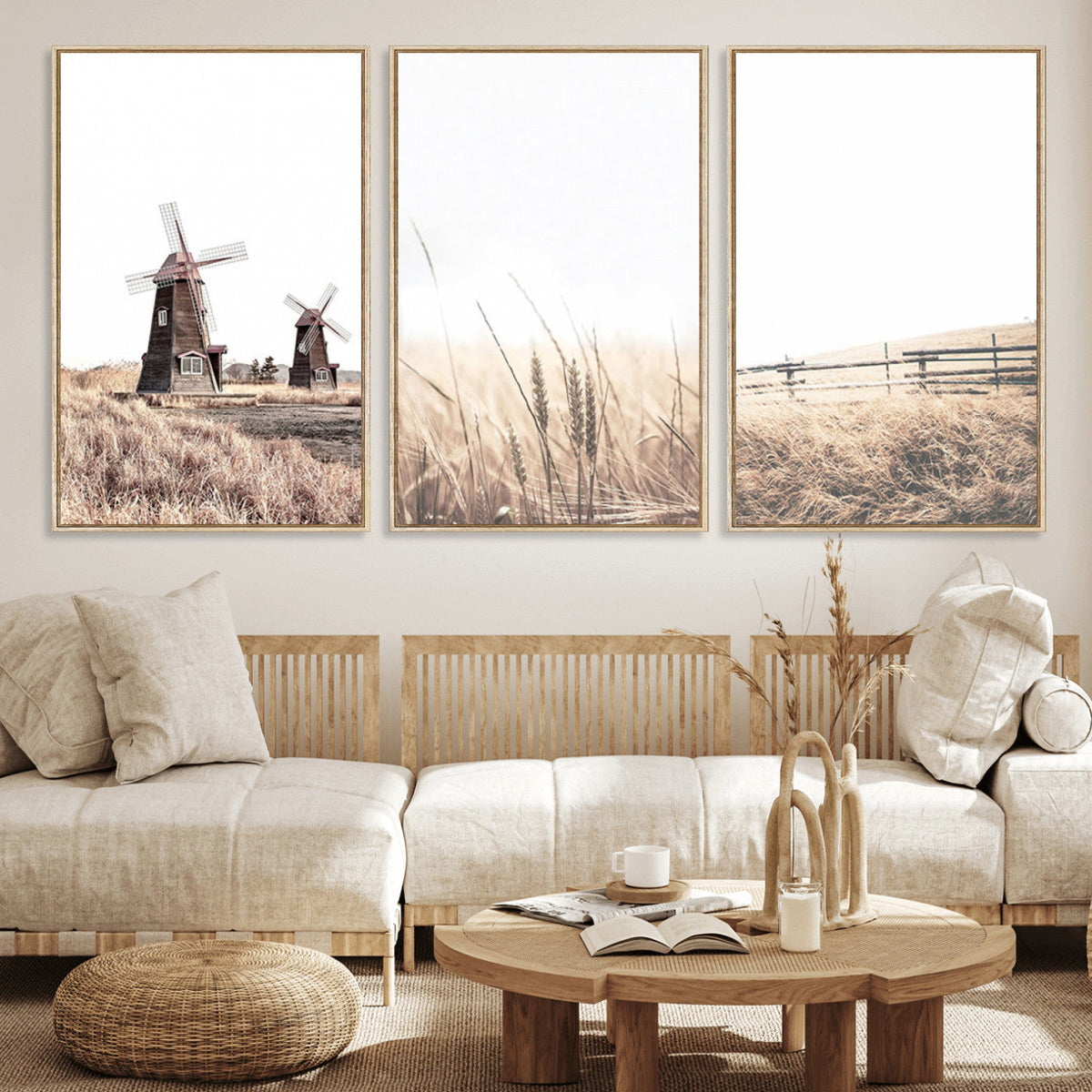 Farm Prints Set, Farmhouse Wall Art Canvas, Country House