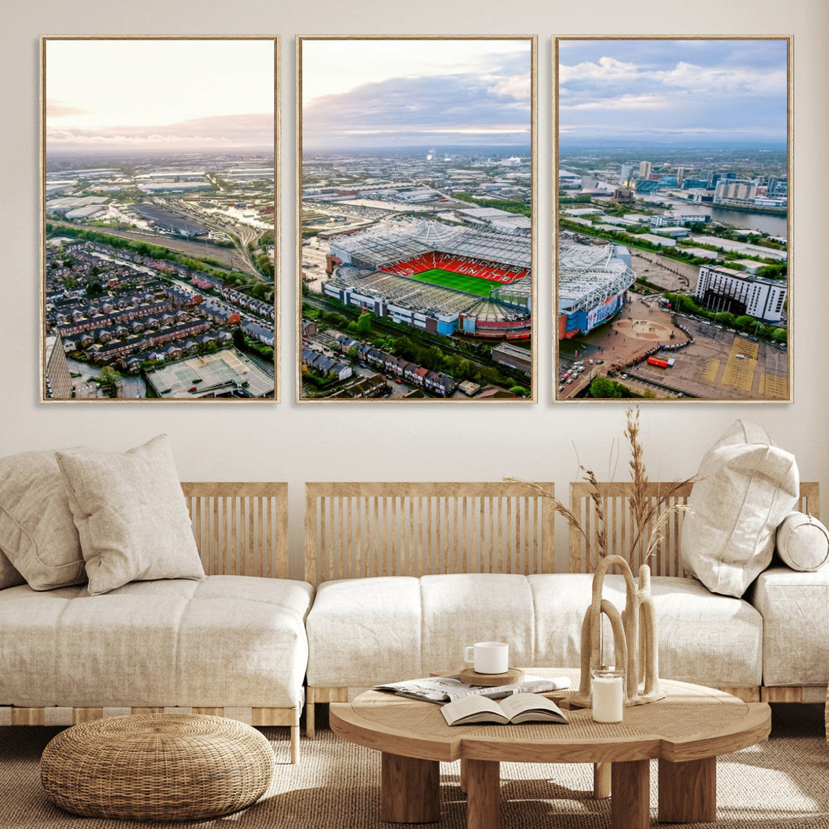 Old Trafford Manchester United Stadium Wall Art Canvas Print
