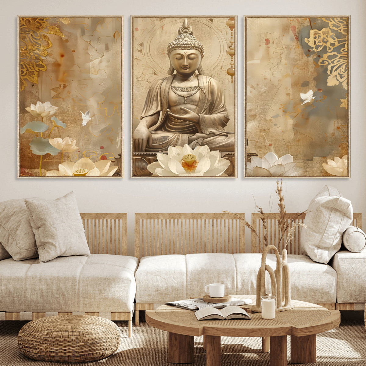 Buddha Wall Art Canvas Print, Buddha Meditation Room Decor,