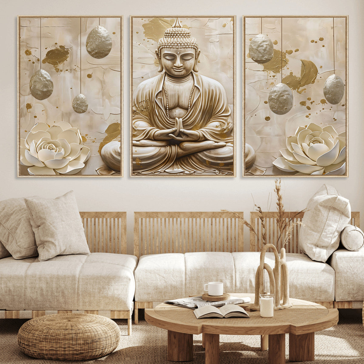 Serene Buddha Wall Art | Yoga Room Decor and Meditation Wall