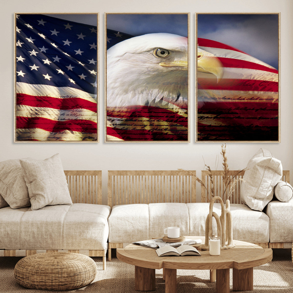 American Flag Eagle Symbol Wall Art, American Flag Eagle