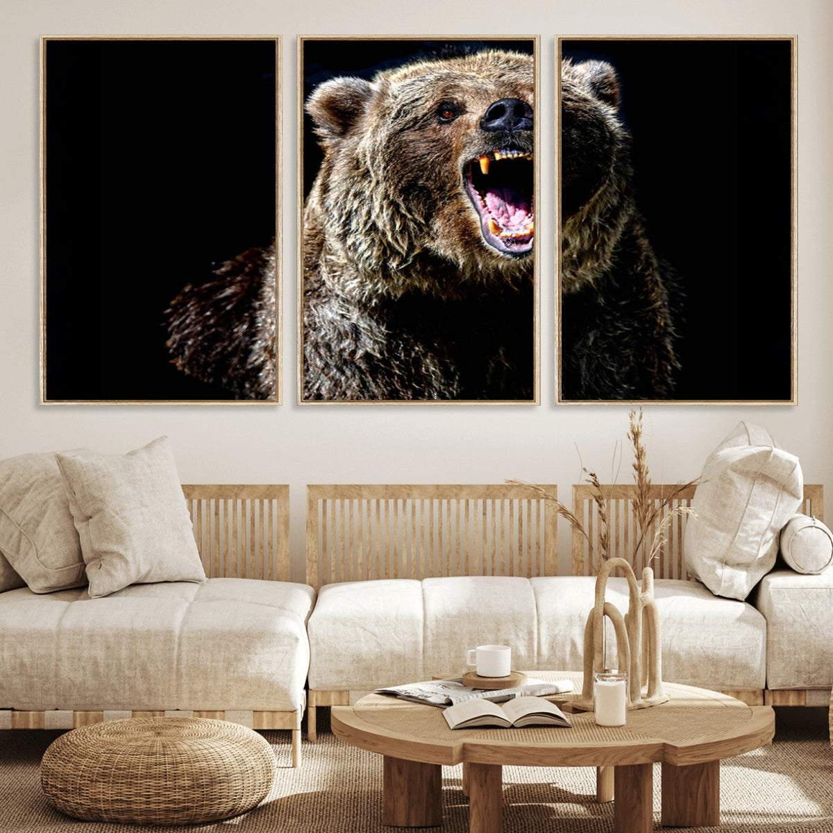 Grizzly Bear Canvas Print | Wildlife Wall Art for Cabin