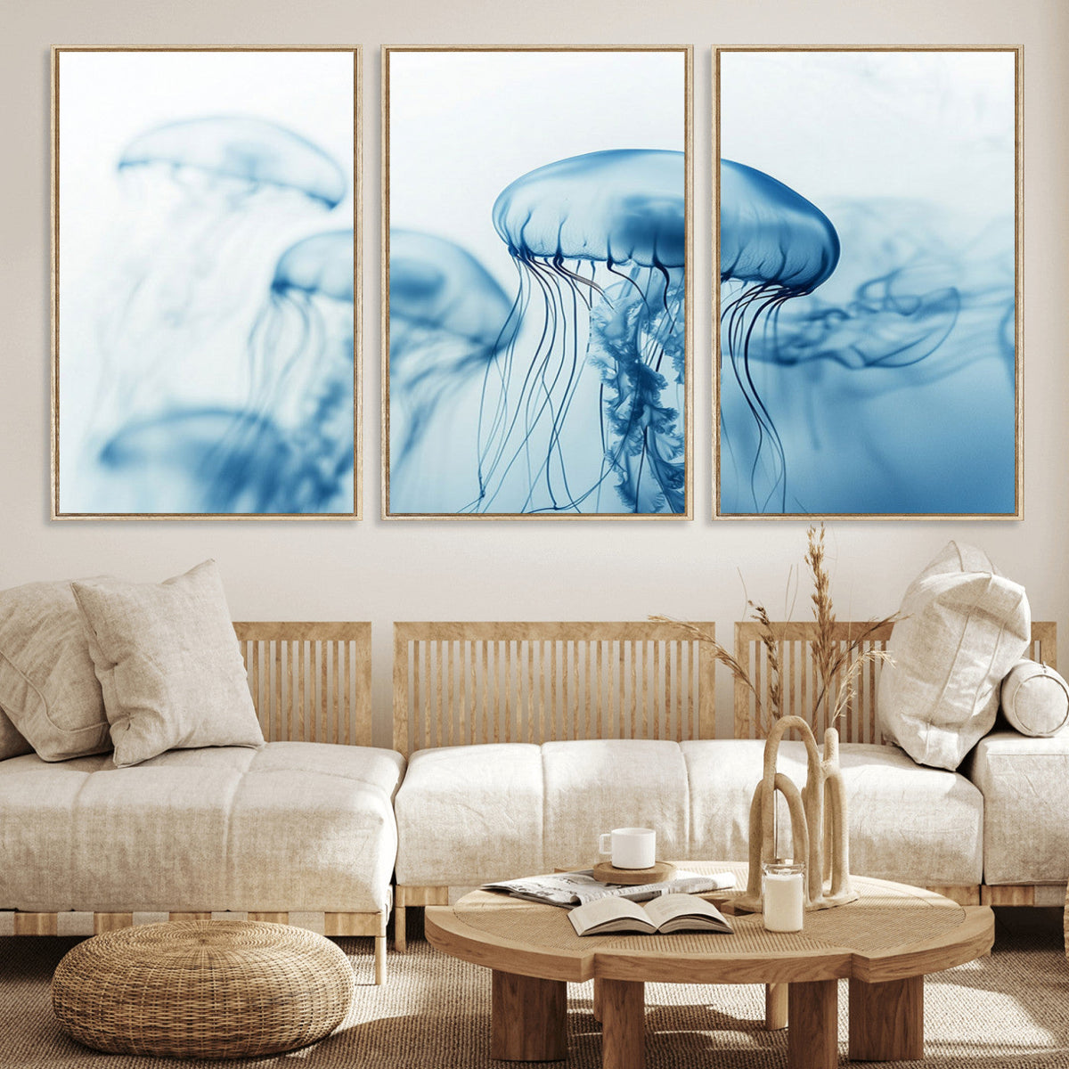 Blue Jellyfish Wall Art Canvas Print