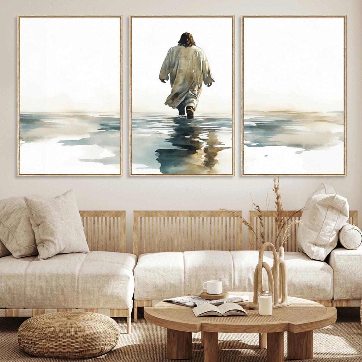 Abstract Jesus Wall Art Canvas Print, Christian Wall Art,