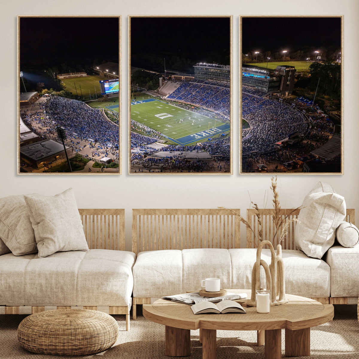 Duke University Blue Devils Football Print Canvas - Durham