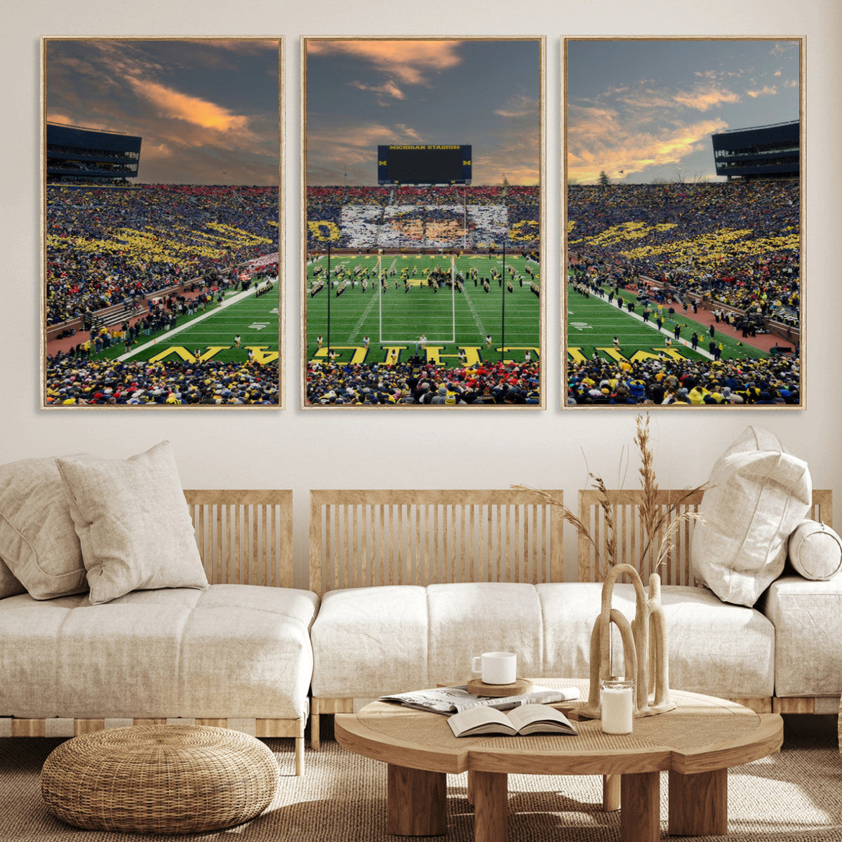 University of Michigan Wolverines Print Canvas, Football
