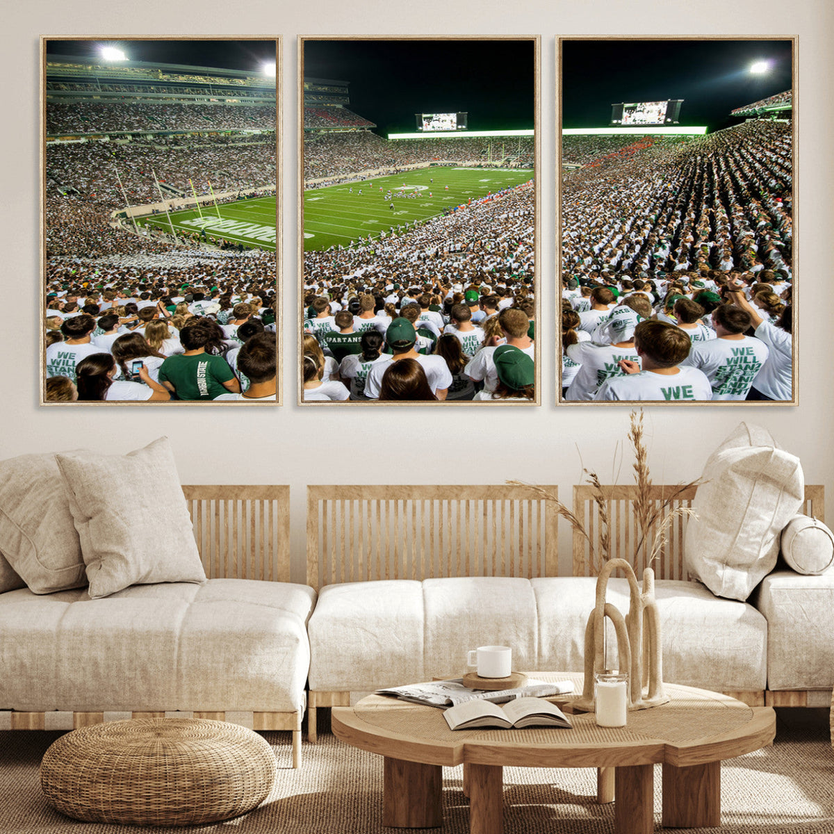 Michigan State Spartans Football Canvas Print - East Lansing