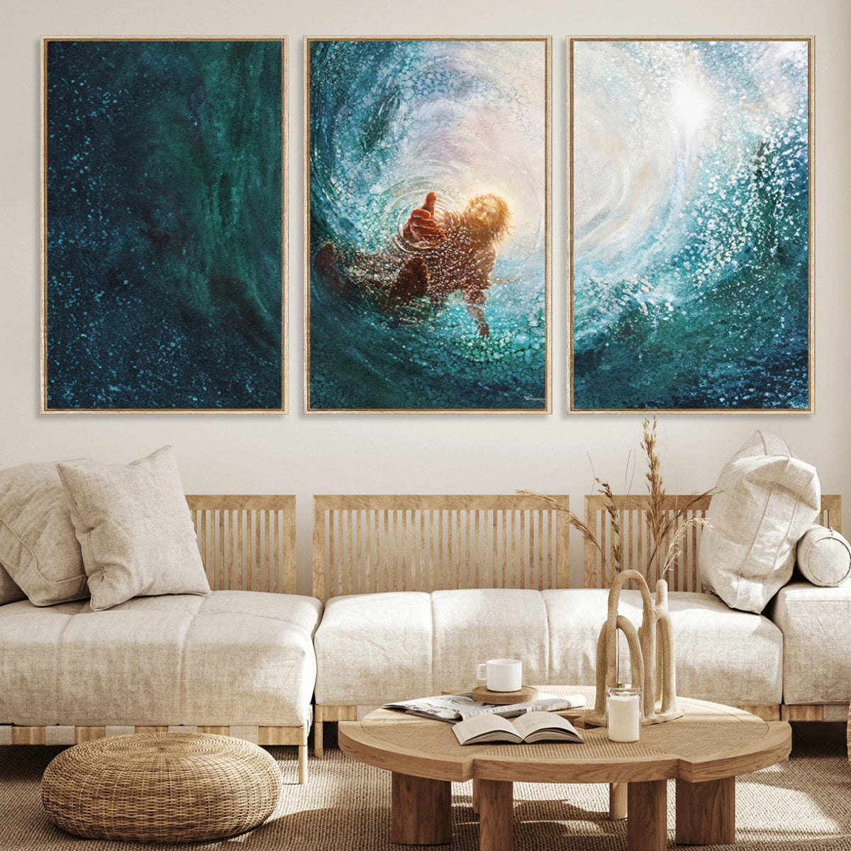 Powerful Jesus Canvas Print - Hand of Salvation,