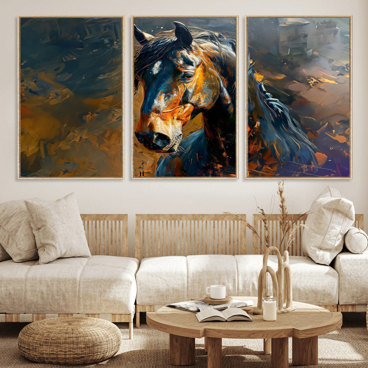 Abstract Horse Wall Art Canvas Print | Farmhouse Wall Decor