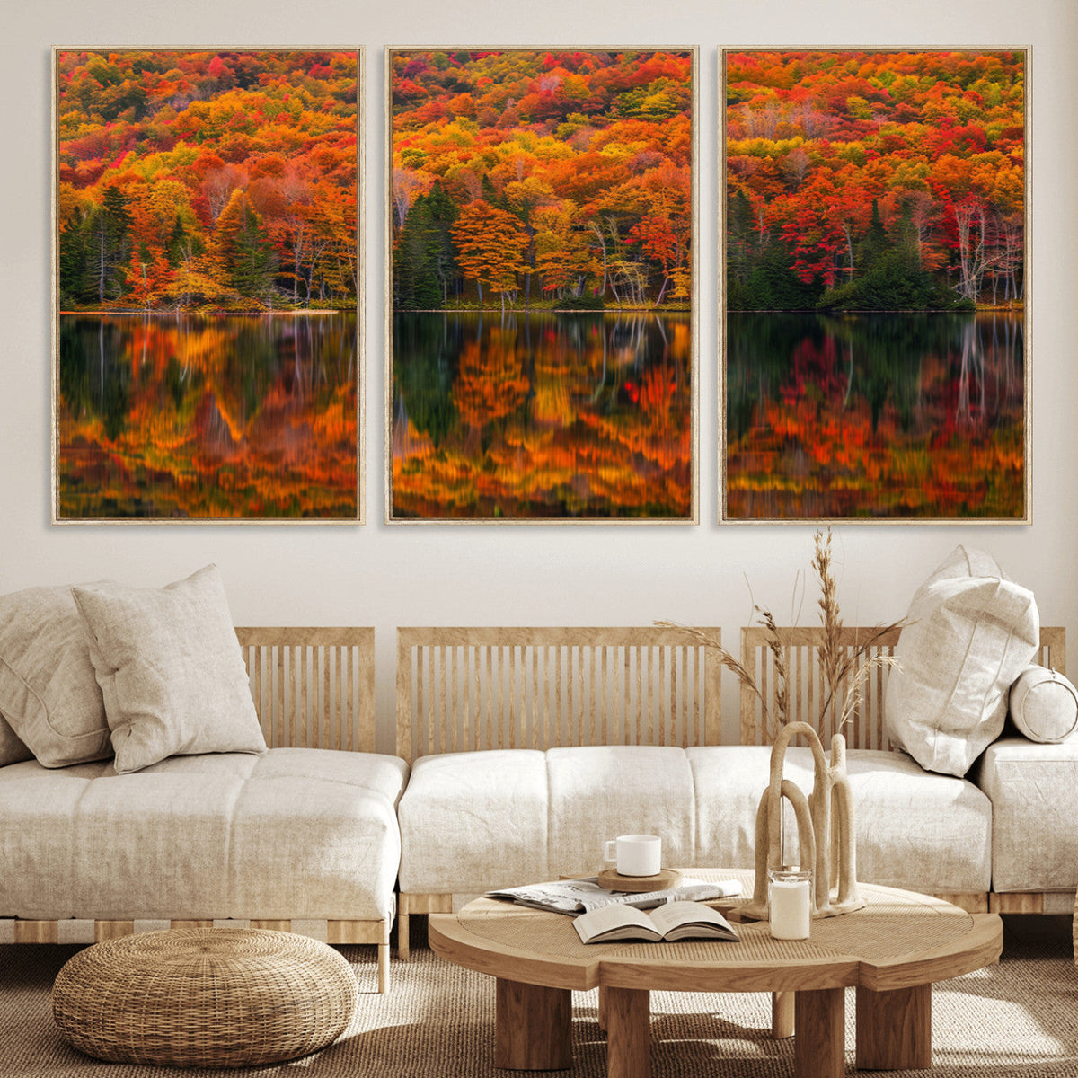 Fall Foliage Wall Art - Autumn Reflection Canvas Print,