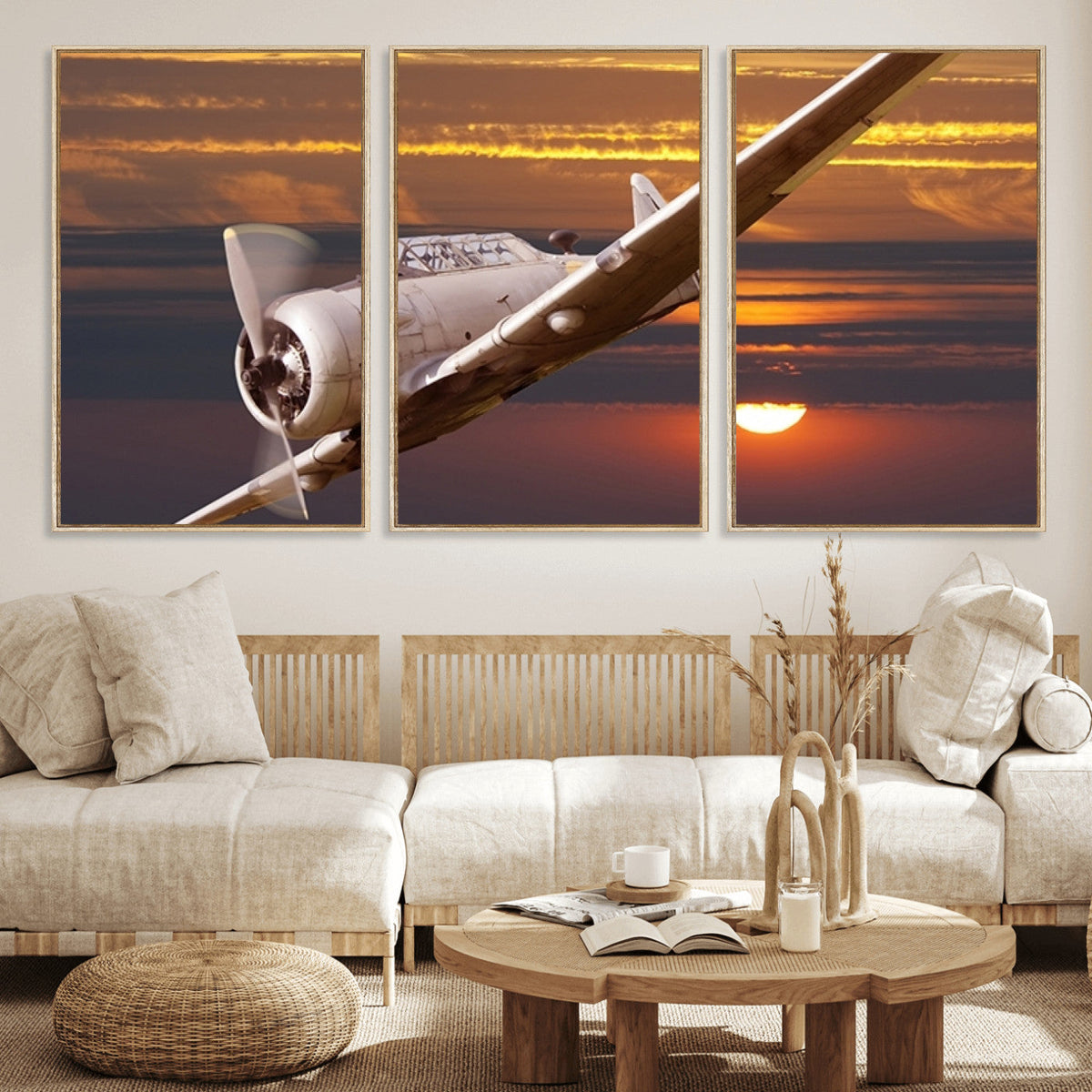 Old War Plane Wall Art Canvas Print