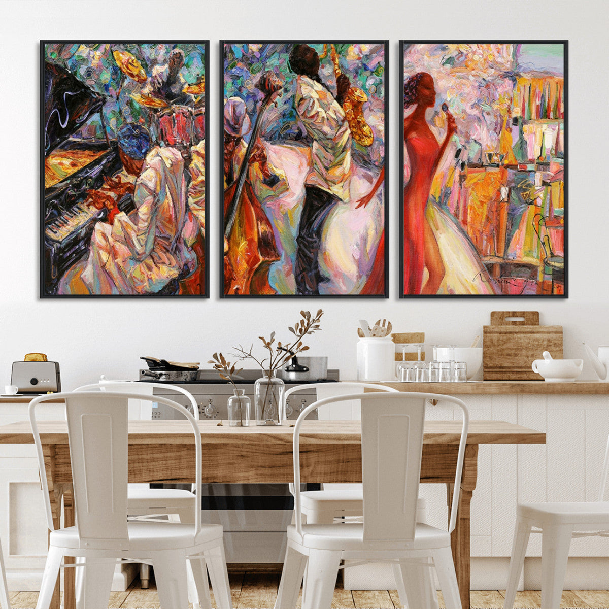Abstract Afro American Jazz Canvas Wall Art | Music-Inspired