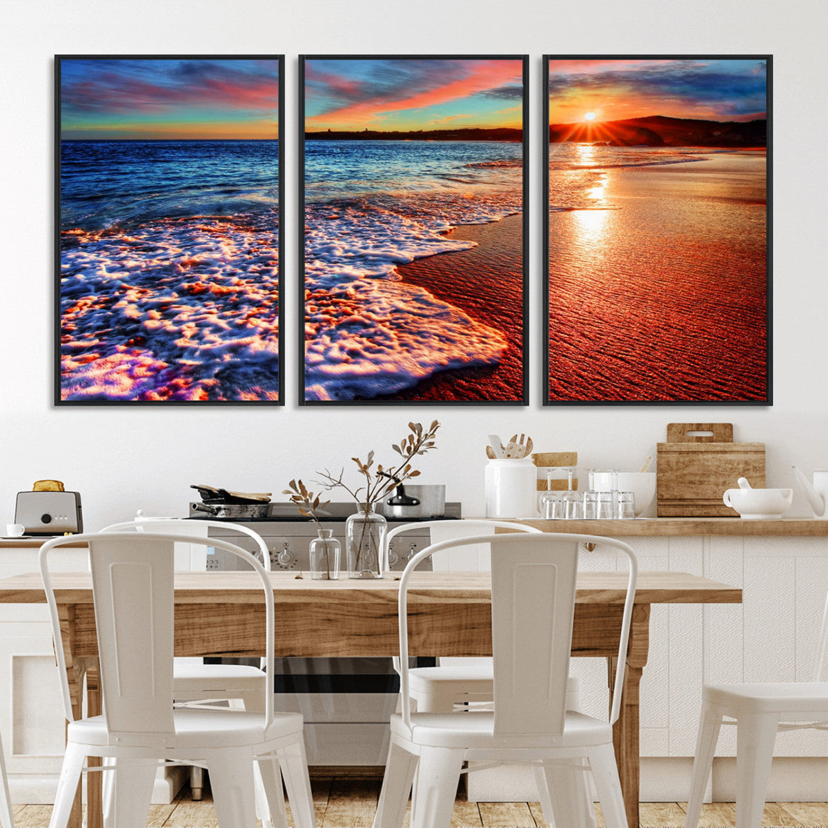 Colorful Coastal Sunset on the Beach Canvas Print, Ocean