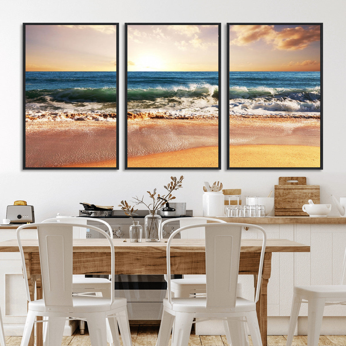 Serene Beach Path Canvas Art, Giclee Canvas Print with
