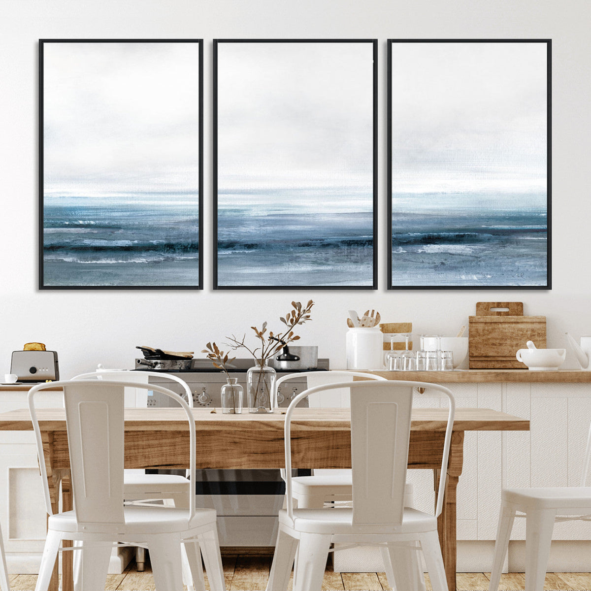 Blue Ocean Abstract Artwork Wall Art Canvas Print
