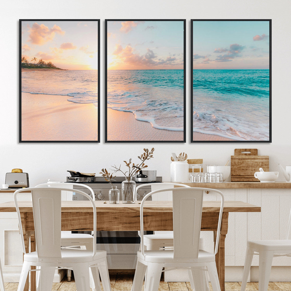 Beach Wall Art - Stunning Ocean Sunset Canvas Print with