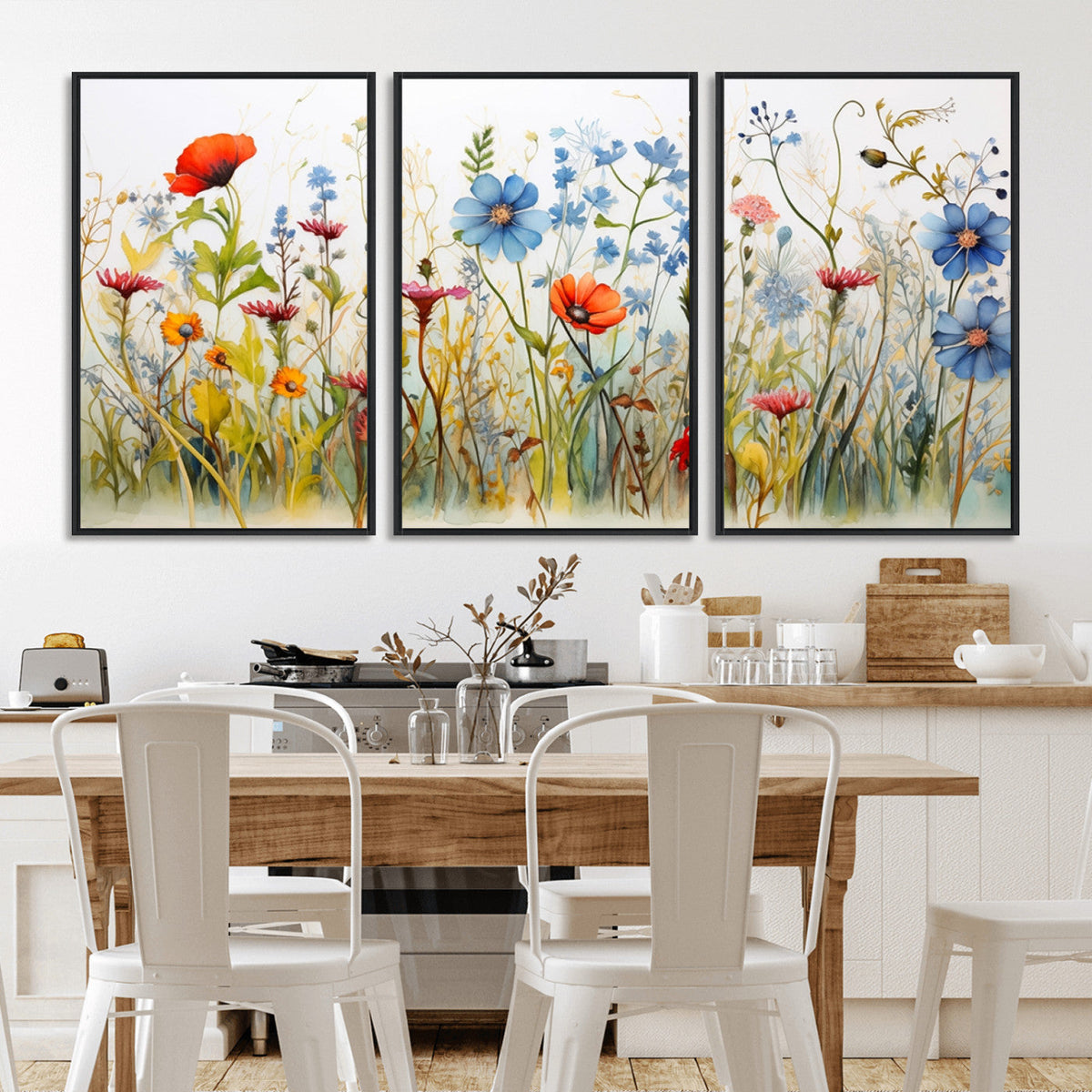 Colorful Wildflower Canvas Wall Art - Vibrant Floral